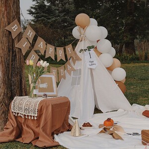 户外儿童生日派对布置网红野餐场景装饰ins帐篷气球套装节日道具