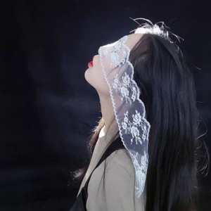 影楼写真主题拍照新款蕾丝蒙眼纱道具婚纱摄影眼罩情调禁欲系蕾丝