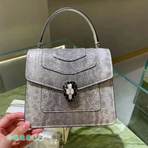 bvlgari/宝格丽女包蛇头包小号蛇皮手提风琴包单肩斜挎包祈晴代购
