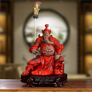 曾国清看书供奉招财摆件关羽武财神关二爷文武财神爷关公家用神像