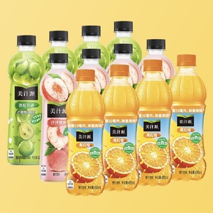 美汁源果汁三口味套装 果粒橙*4瓶 汁汁桃桃*4瓶 槐花白葡萄*4瓶
