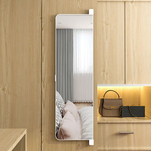 柜门翻转穿衣镜平开衣柜内置对a开门全身镜180度折叠旋转试衣镜