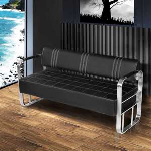 美发美甲店沙发理发店等候不锈钢沙发椅子奶茶店出租房客人大