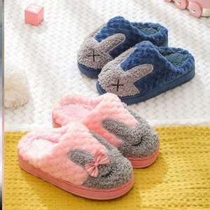 儿童棉拖鞋女宝加绒2岁耐脏厚底公主一岁半8岁到13岁超萌1-3岁