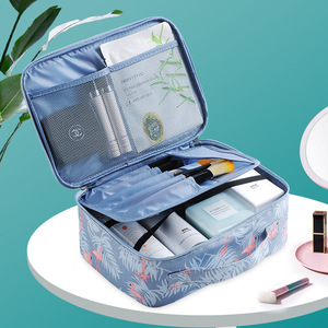 韩式旅行便携大容量化妆包火烈鸟手提化妆品收纳包化妆箱洗漱包包