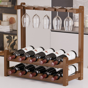 楠竹红酒架挂杯架欧式创意葡萄酒架家用高脚杯酒架格架酒柜酒瓶架