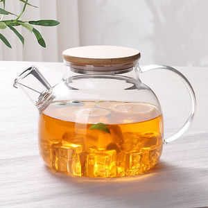拜杰泡茶壶玻璃茶壶凉水壶冷水壶过滤耐高温烧水煮茶器茶具1000ML