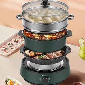 韩式乌龟锅火锅加烤肉锅一体烤肉锅火锅二合一电锅烤肉不粘电热锅