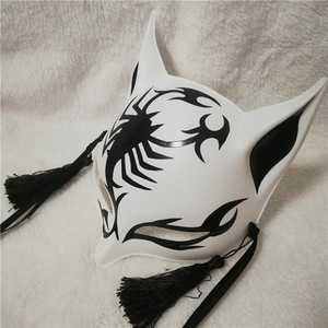 狐狸面具日式半脸m古风中国风阴阳师神秘复古男女汉服古典狐妖面