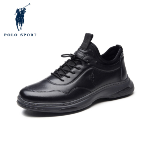 polo sport 男休闲皮鞋2021秋冬季新款真皮英伦百搭鞋子软底男鞋