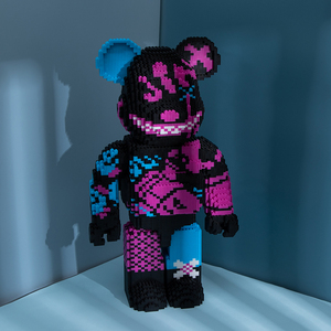 乐高积木益智暴力熊微颗粒拼装儿童玩具男女孩系列成年高难度礼