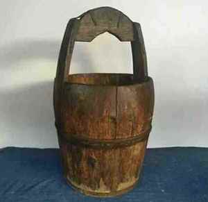 热怀旧老中收藏木桶农家杂项民国农具旧民俗院水桶木质摆件卖老式