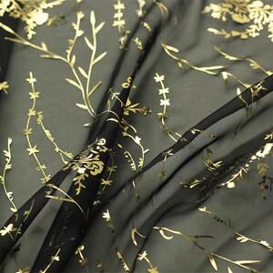 古风柳枝烫金烫银雪n纺面料 汉服布面料 唐风汉服烫金烫银辰辰布