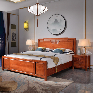 新中式红木现代床