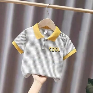 亲子男女童装短袖鸭子卡通纯棉夏季小孩上衣纯色儿童t恤polo衬衫
