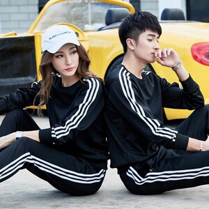 李宁国潮秋冬新款大码运动服套装男女情侣装运动休闲装表演健身房