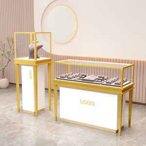 珠宝首饰展示柜不锈钢珠宝柜台金店玻璃展示柜定制手表展柜展示架