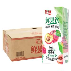 zm汇源 果汁鲜果饮小盒装水蜜桃汁橙汁桃汁饮料200ml整箱