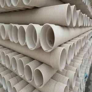 110pvc-u下水管市政upvc双壁波纹管穿线污水管排水管白色
