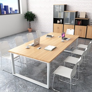 成都白色会议桌长桌简约现代长条桌办公桌椅组合小型工作台大桌子