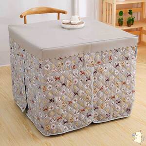 餐桌烤火罩套冬季长方形电烤炉加绒罩子围布四方电炉罩牌桌取暖桌