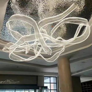 来图定制酒店大堂艺术飘带吊灯商场售楼部沙盘灯大型装饰造型灯具