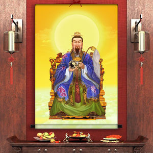 袁天罡画像袁天纲挂画人物画新中式装饰画防水耐晒耐磨绢丝卷轴画