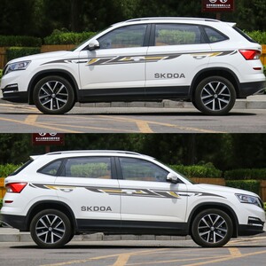 18款 斯柯达柯米克拉花贴纸 柯珞克改装车贴装饰个性彩条腰线车贴