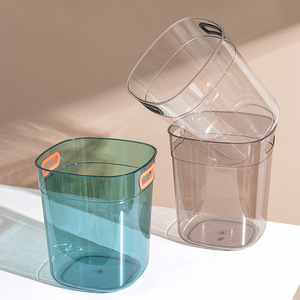 透明亚克力垃圾桶家用桌面轻奢客厅卧室收纳桶厨房卫生间耐摔纸篓