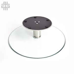 捷兆餐桌自动转盘器双层加高玻璃转盘酒店宴会餐酒水托盘架二层不
