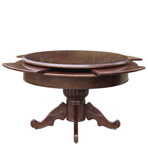 可旋转伸缩折叠餐桌圆桌实木