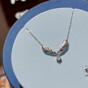 周大福和平天使系列翅膀pt950铂金钻石珐琅项链 na1448 75折代购