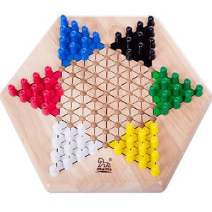 木马智慧大号跳棋实木加厚积木桌游拼插家长儿童玩具桌面游戏儿童