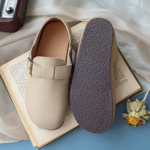 朴风 真皮鞋森女鞋舒适软底单鞋平底春夏新款浅口百搭小皮鞋