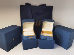 适合伯爵首饰包装盒新款蓝色piaget戒指对戒盒吊坠项链手镯手链盒