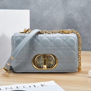 2022新款cd包包链条真皮女包轻奢菱格家蒙田单肩斜挎包小包腋下包
