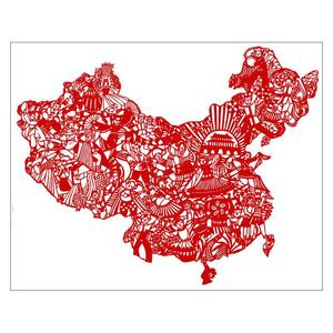 剪纸图案底稿大图高清中国梦民族图案打印手工刻纸练习素材初学者