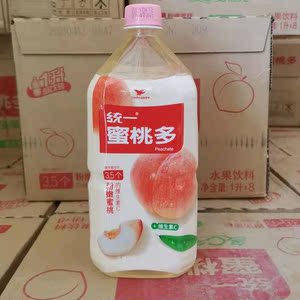 统一蜜桃多蜜桃味维生素c水果饮料大瓶装1l整箱适合夏天喝的饮料