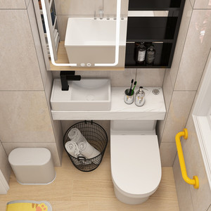 法安思岩板冼脸台组合柜小户型坐b便器洗手盆马桶洗手池一体浴室