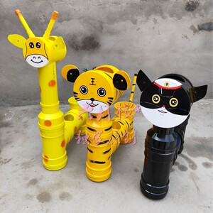 新款pvc水管创意花架p 小斑马长颈鹿卡通动物花盆 幼儿园阳台绿萝