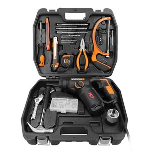 威克士家用电钻工具箱wx346.2 电工电锤多功能五金电动工具套装