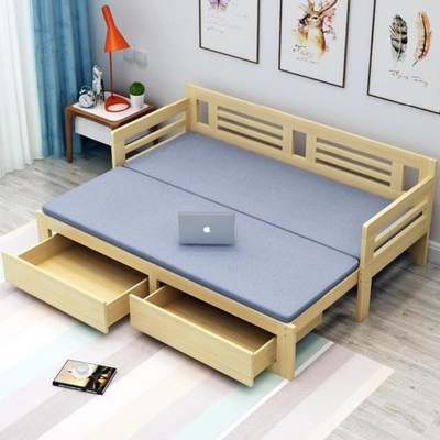 沙发床两用双人布艺折叠床架木板可伸缩办公q室床椅家具简约加长