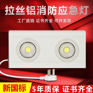 新国标COB平板应急灯铝拉丝高亮led安全出口消防照明灯充电备用灯