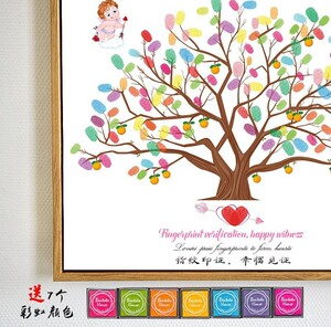 欧洲进口代树按签到手印签名手指画指纹墙本指印v结婚创意婚礼树