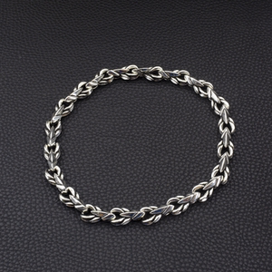 潮牌bloody mary 泰银欧美复古血腥玛丽项链手工银饰男士粗古巴链