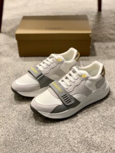 burberry/博柏利魔术贴字母logo厚底老爹鞋休闲运动鞋系带男鞋