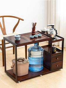 荼机桌孑移动茶桌家用小茶几茶台边柜实木阳台泡茶车茶具套卓槕棹