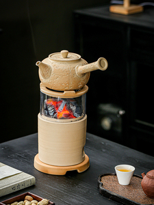 围炉煮茶观火炉茶室庭院户外家用桌面小煮茶炉取暖手炉陶瓷碳炉