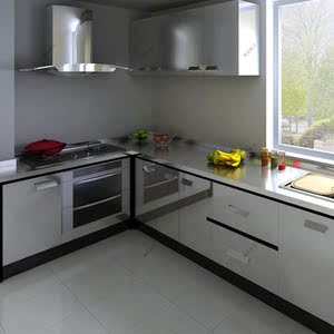 不锈钢灶台柜304台面面板厨房橱柜整体定制简易定做家用一体门板