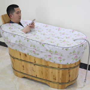 高档半桶木桶熏蒸汽浴桶牛津布保温e洗汗蒸泡澡洗浴罩澡包保温奢